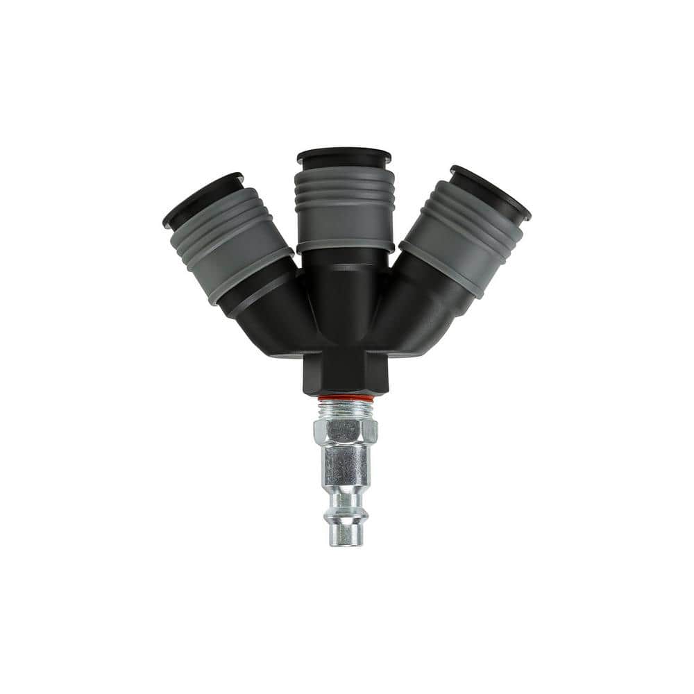 Freeman 3-Way Composite 1/4 in. Air Manifold with Universal Quick Connect Couplers (1)