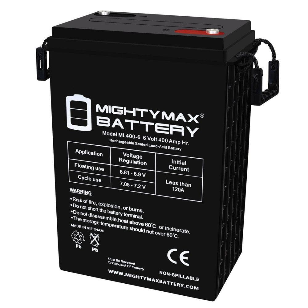 MIGHTY MAX BATTERY 6-Volt 400Ah AGM INT Terminal Battery Replacement for Fullriver 903 L16 Solar Energy (1)