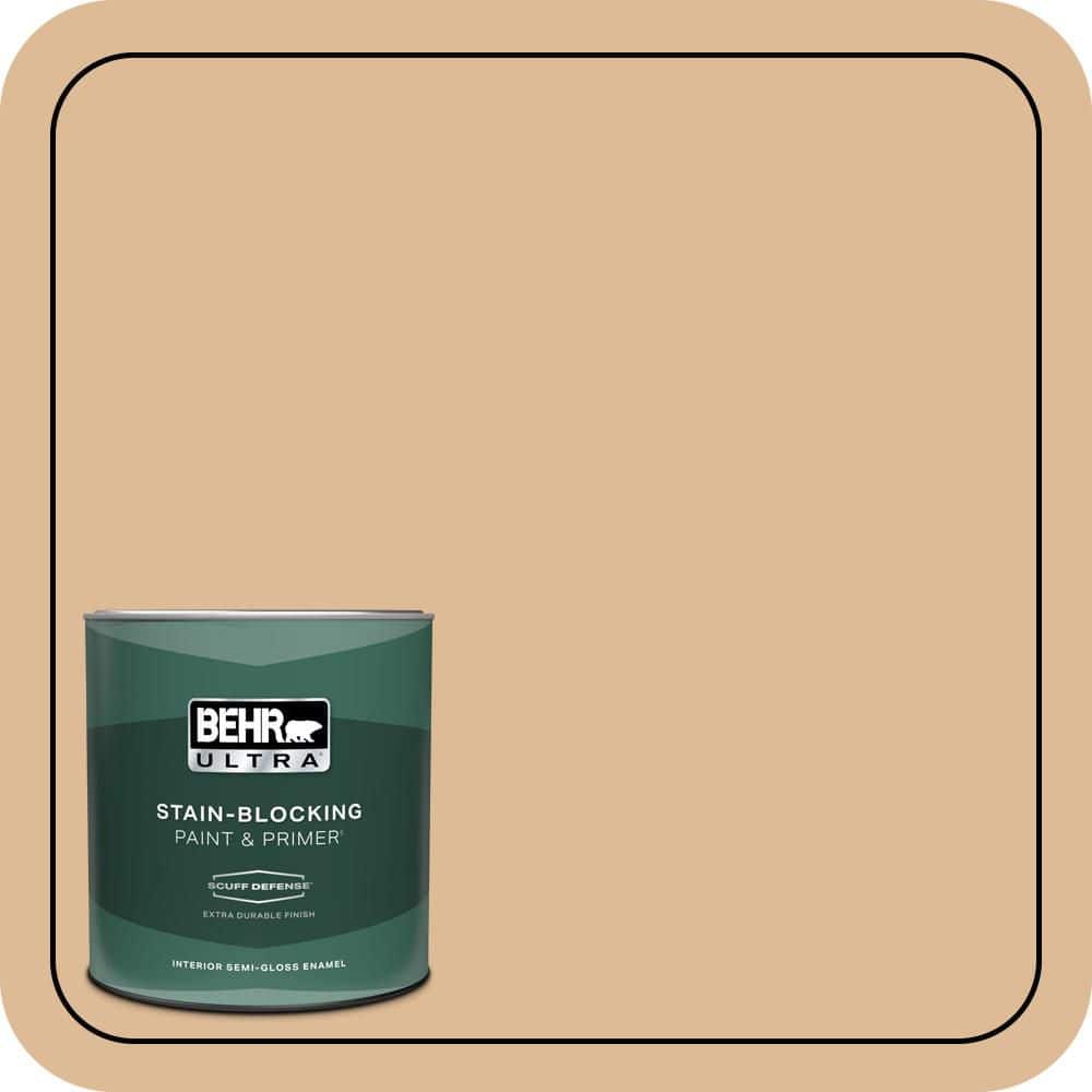 BEHR ULTRA 1 qt. #PMD-69 Jute Extra Durable Semi-Gloss Enamel Interior Paint & Primer
