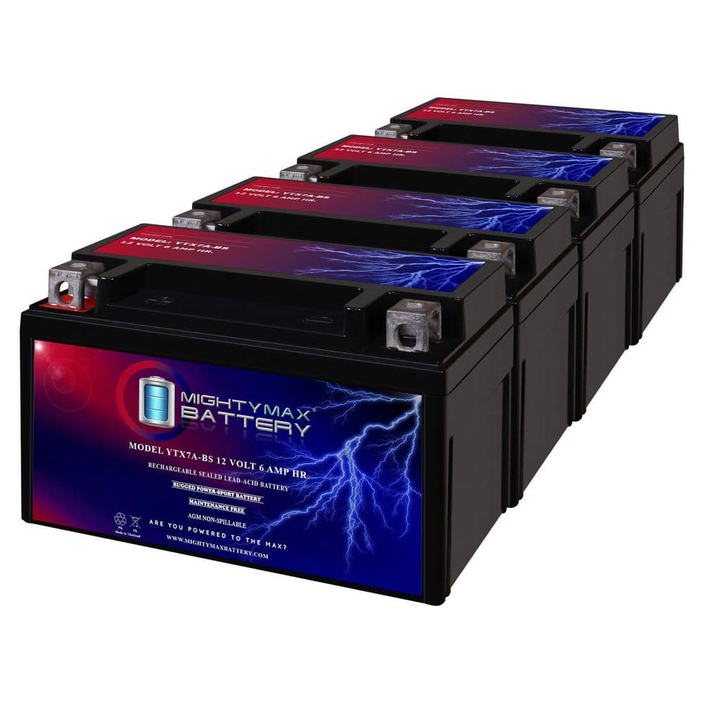 MIGHTY MAX BATTERY 12-Volt 6 AH Sealed Lead AGM Battery for Motorcycles (4-Pack) (1)