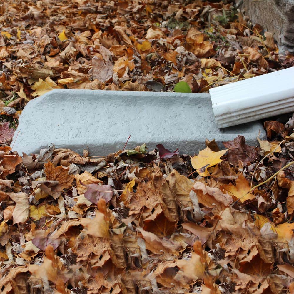 Emsco 24 in. Plastic Decorative Downspout Splash Block with Granite-Look Natural Stone Texture (2)
