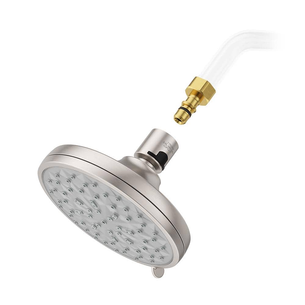Pfister HydroFuse 6-Spray with 1.75 GPM 5.375 in. Wall Mount Fixed Shower Head with QuickConnect in Spot Defense Brushed Nickel (2)
