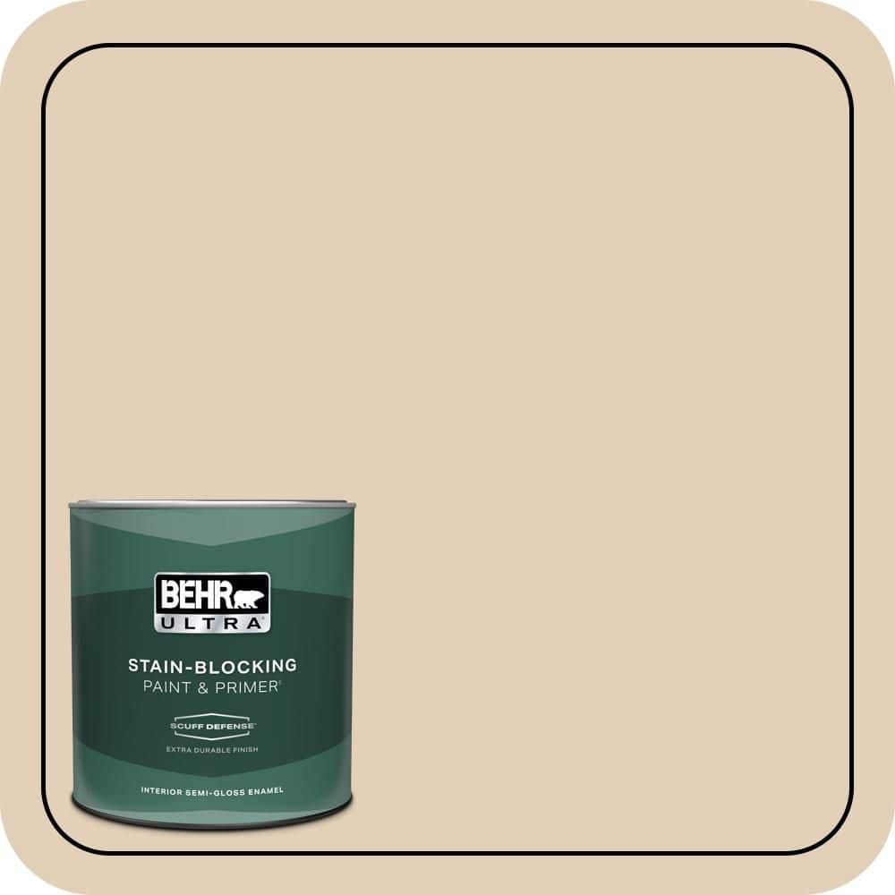 BEHR ULTRA 1 qt. #PWN-66 Toasted Cashew Extra Durable Semi-Gloss Enamel Interior Paint & Primer