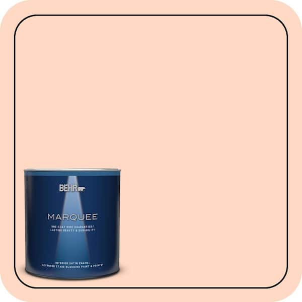 BEHR PREMIUM PLUS 5 gal. #230C-2 Shell Coral Semi-Gloss Enamel Low Odor Interior Paint & Primer (4)
