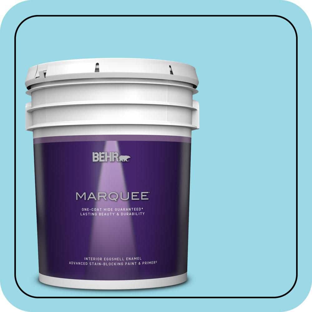 BEHR MARQUEE 5 gal. #P480-3 Cool Water Lake Eggshell Enamel Interior Paint & Primer