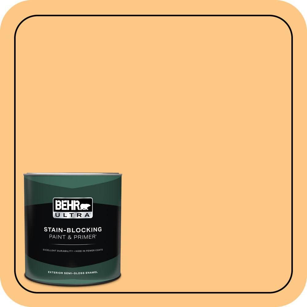 BEHR ULTRA 1 qt. #P240-4 Mango Tango Semi-Gloss Enamel Exterior Paint & Primer