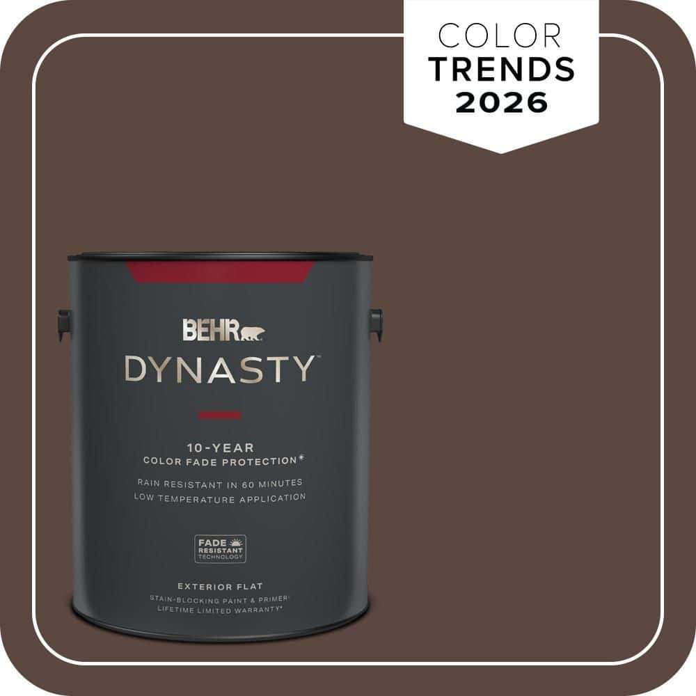 BEHR DYNASTY 1 gal. #N170-7 Baronial Brown Flat Exterior Stain-Blocking Paint & Primer