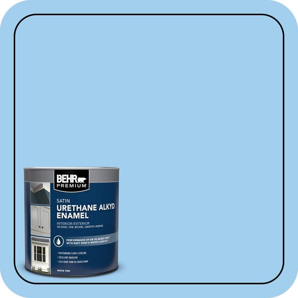 BEHR PREMIUM 1 qt. #P510-2 Mediterranean Charm Satin Enamel Urethane Alkyd Interior/Exterior Paint (1)