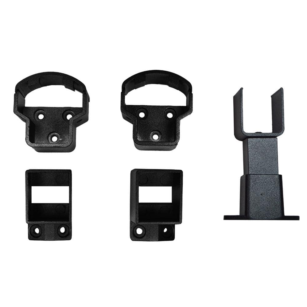 Weatherables Arlington Textured Black Aluminum Straight Railing Bracket Kit (4-Piece) (1)
