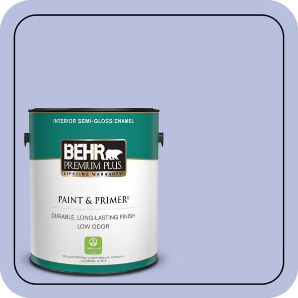BEHR PREMIUM PLUS 1 gal. #MQ4-31 Stardust Evening Semi-Gloss Enamel Low Odor Interior Paint & Primer (2)