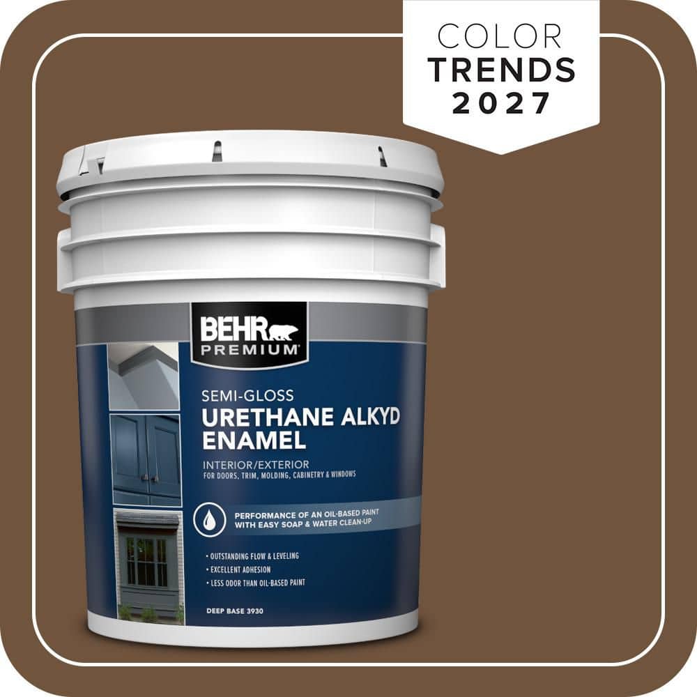 BEHR PREMIUM 5 gal. #PPU4-20 Ancient Root Urethane Alkyd Semi-Gloss Enamel Interior/Exterior Paint