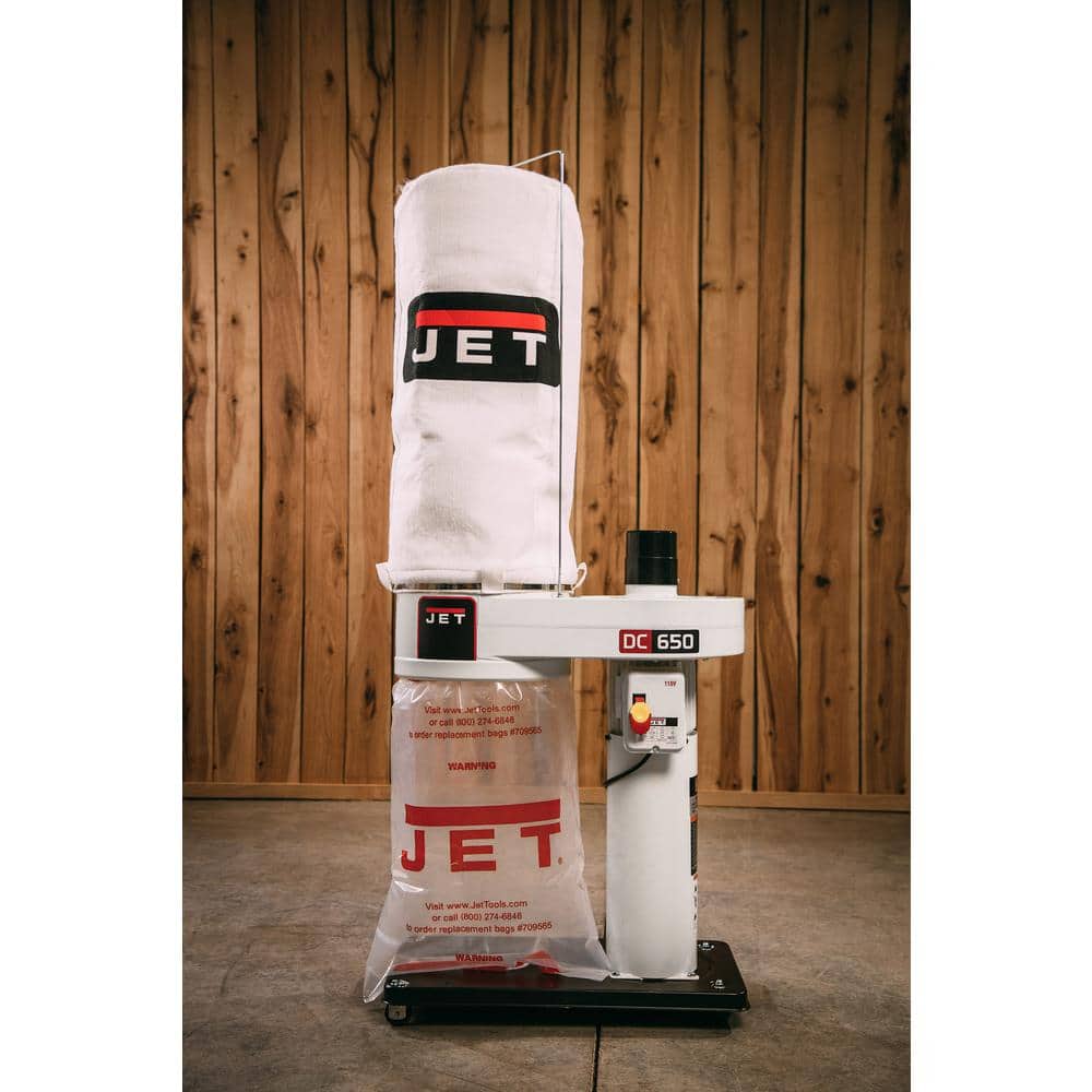 Jet 1 HP 650 CFM 4 in. Dust Collector with 30-Micron Bag Filter Kit, 115/230-Volt, DC-650BK (3)