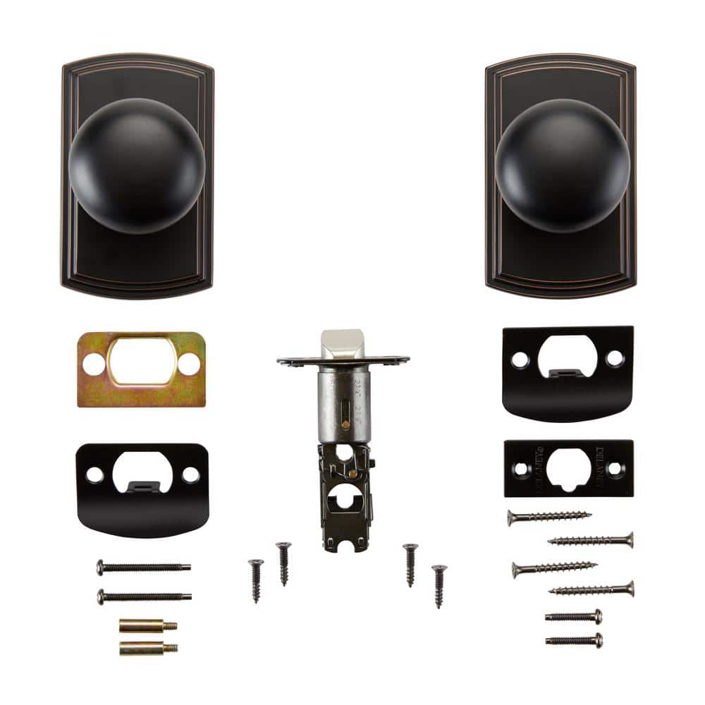 DELANEY HARDWARE Italian Collection Santo Edged Oil-Rubbed Bronze Door Knob (2)