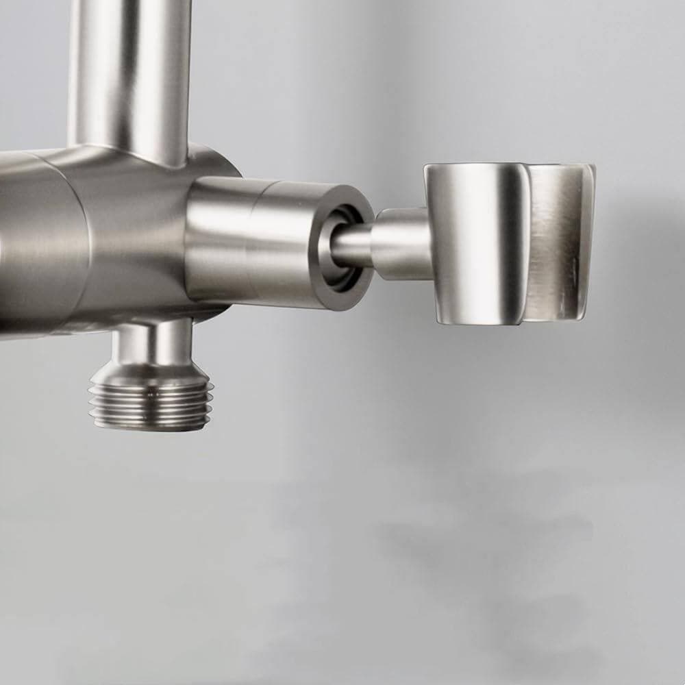 Helhom Shower Diverter with Low Handheld Shower Mount in Brushed Nickel, 3-Way Diverter Valve for Fixed Shower Head (3)