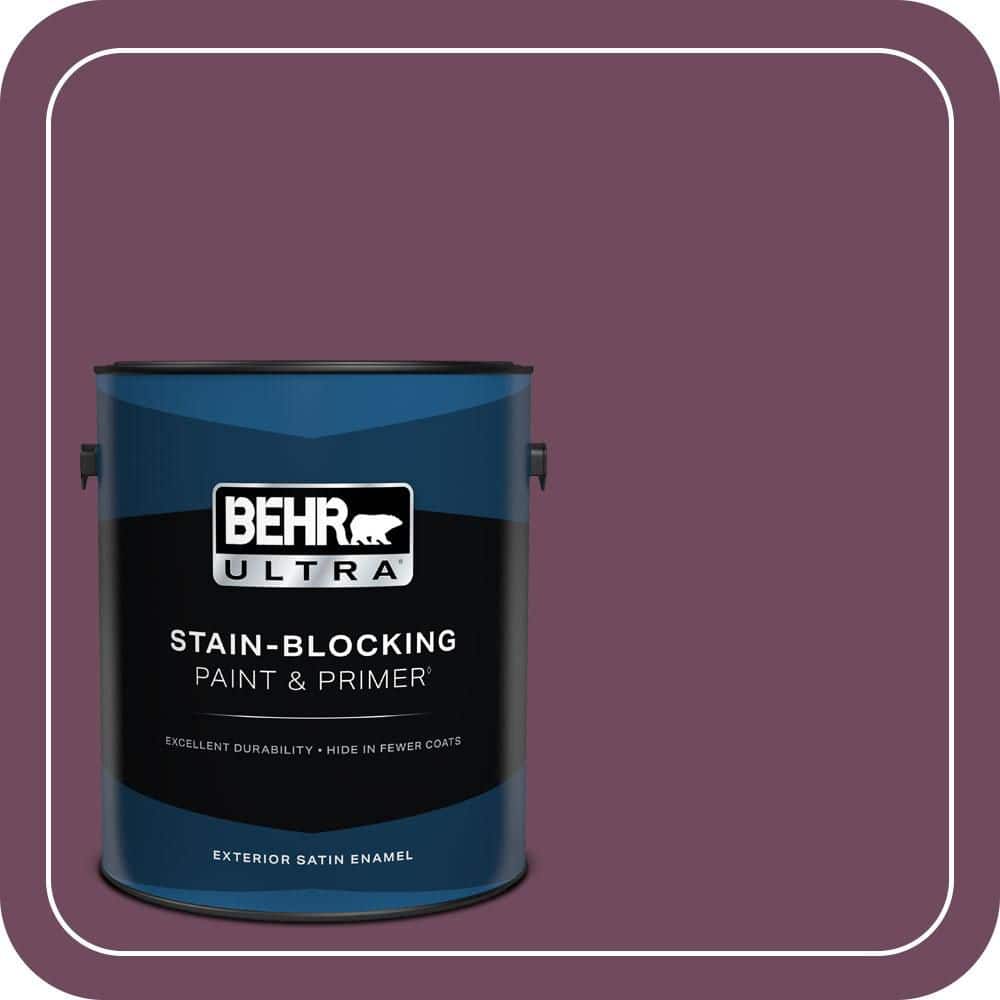 BEHR ULTRA 1 gal. #MQ1-39 Prussian Plum Satin Enamel Exterior Paint & Primer