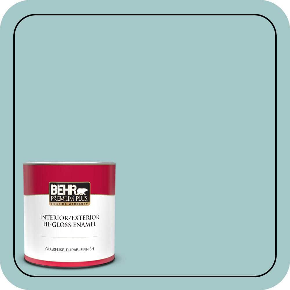 BEHR PREMIUM PLUS 1 qt. #PPU13-10 Ocean Boulevard Hi-Gloss Enamel Interior/Exterior Paint & Primer