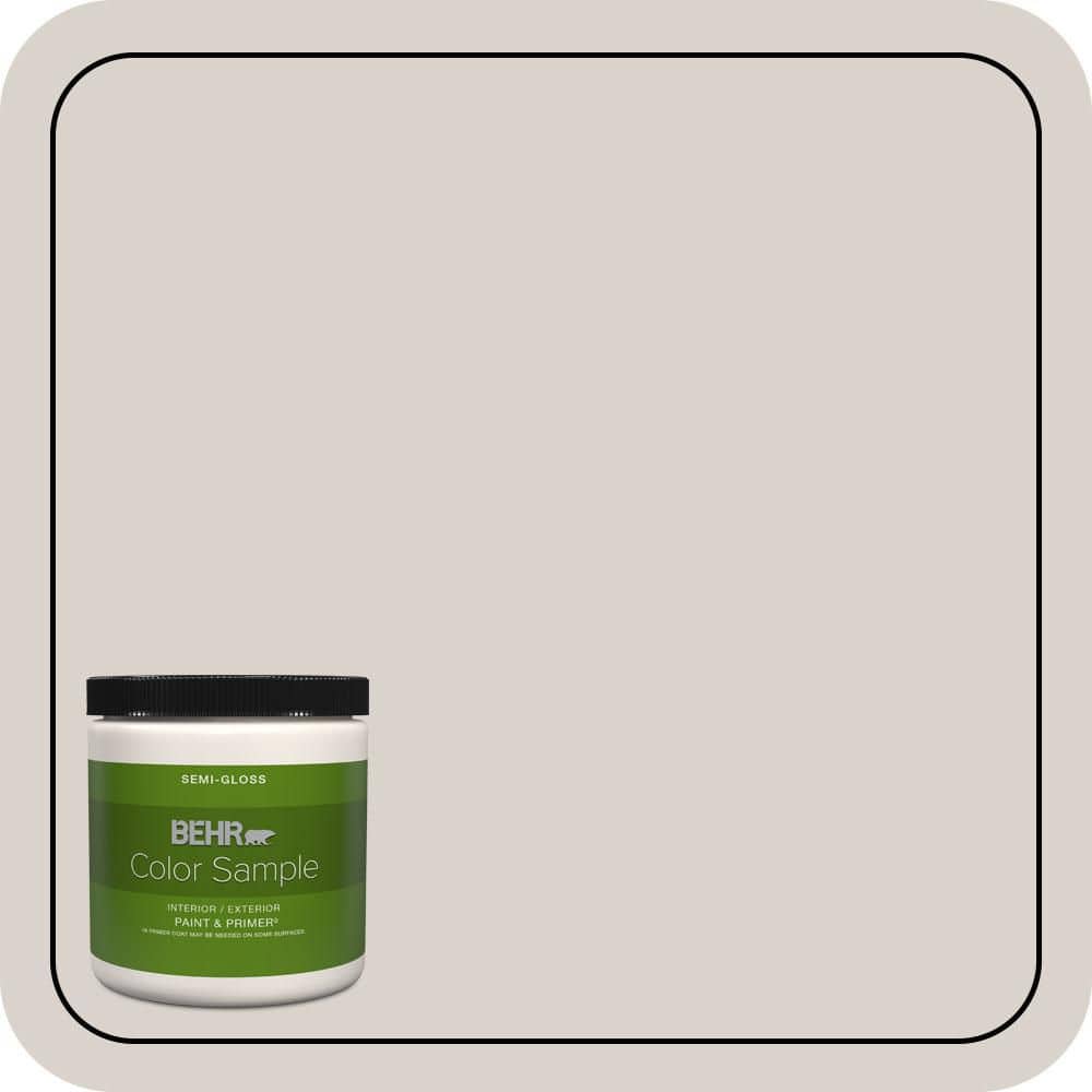 BEHR PREMIUM PLUS 8 oz. #N200-1 Moth Gray Semi-Gloss Interior/Exterior Paint & Primer Color Sample