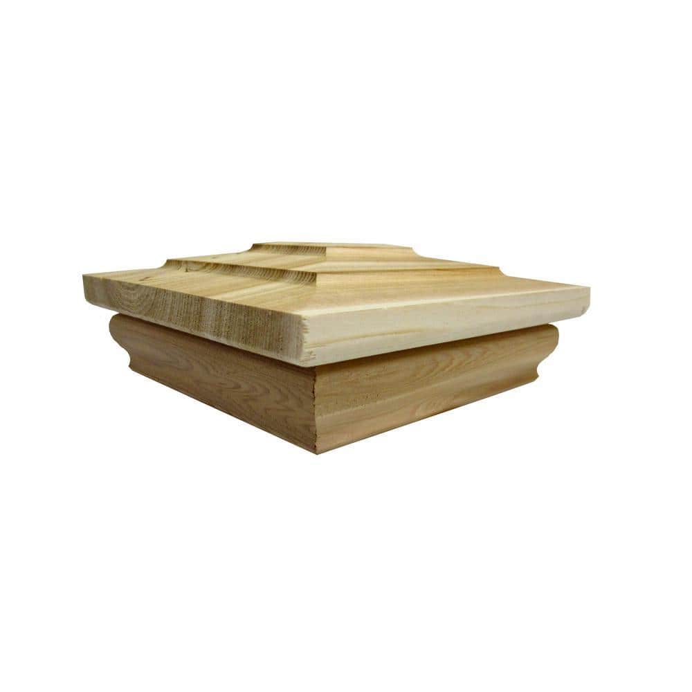 RICH PRAIRIE CUSTOM WOODS LLC 4 in. x 4 in. Step-Out Flat Top Cedar Post Cap (2)