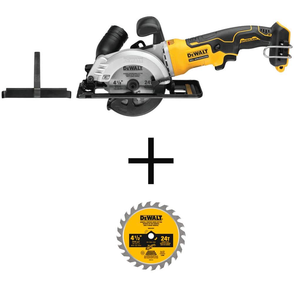 DEWALT ATOMIC 20V MAX Cordless Brushless 4-1/2 in. Circular Saw and ATOMIC 4-1/2 in. 24-Tooth Circular Saw Blade (Tools Only) (1)