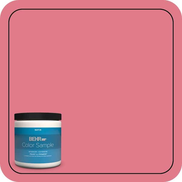 BEHR PREMIUM PLUS 8 oz. #P150-4 Hot Gossip Satin Enamel Interior/Exterior Paint & Primer Color Sample (2)