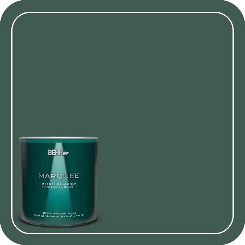 BEHR MARQUEE 1 qt. #PPF-02 Patio Green Semi-Gloss Enamel Interior Paint & Primer