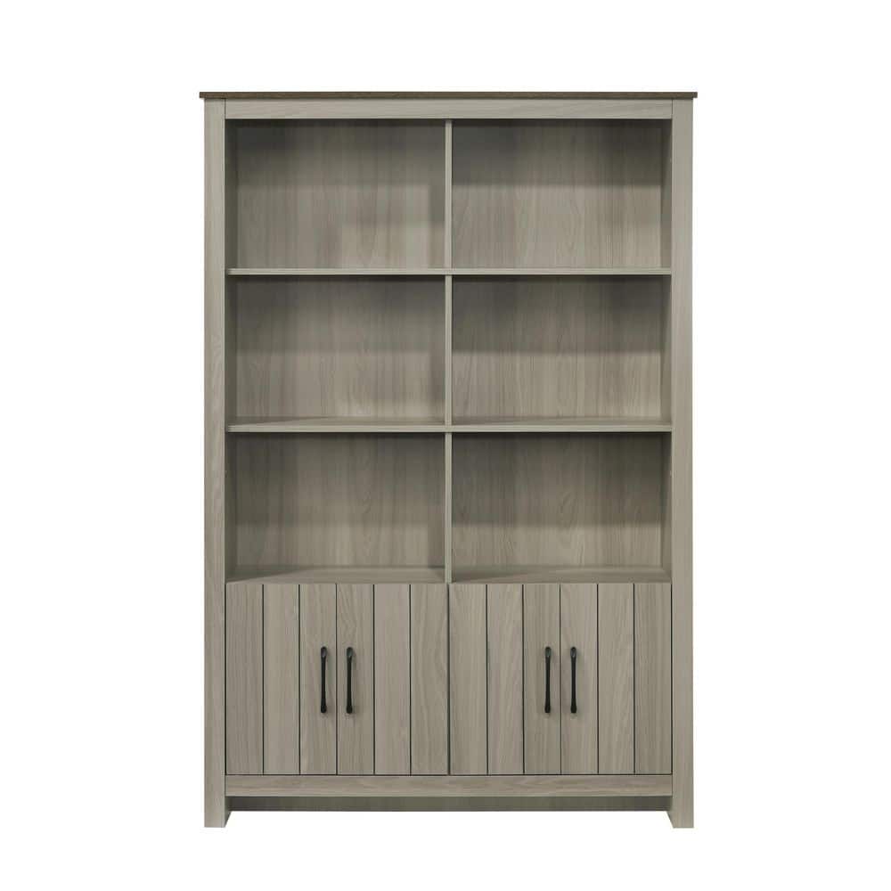 Tahanbath 47 in. W x 12.50 in. D x 70.50 in. H Oak Wood Freestanding Linen Cabinet with Doors and 8-Shelves in Oak (1)