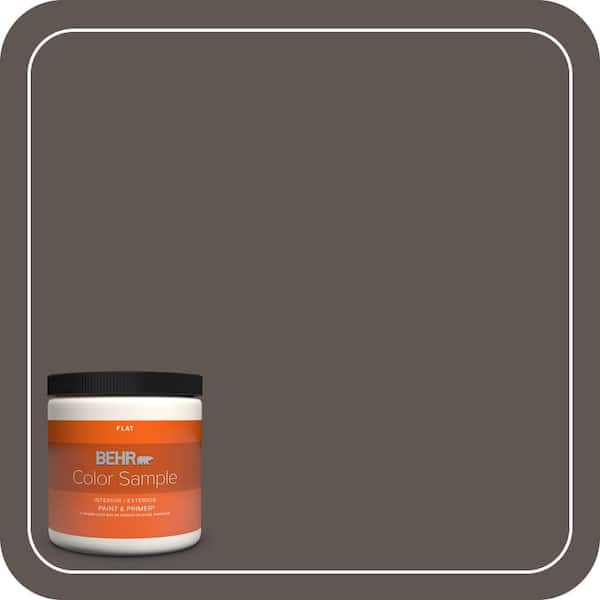 BEHR PREMIUM PLUS 8 oz. #N140-7 Timber Brown Flat Interior/Exterior Paint & Primer Color Sample (2)
