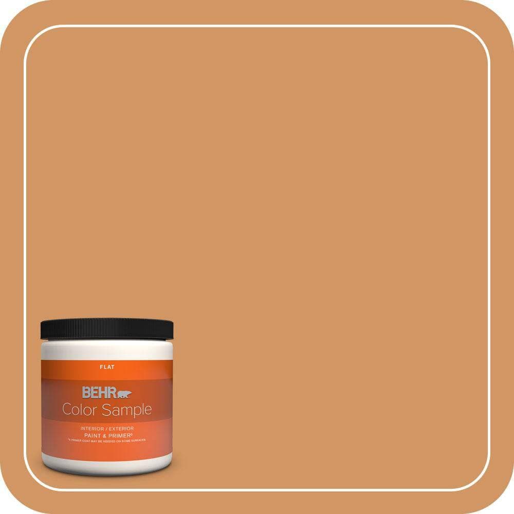 BEHR PREMIUM PLUS #280D-5 Glazed Pecan Flat Interior/Exterior Paint & Primer Color Sample (1)