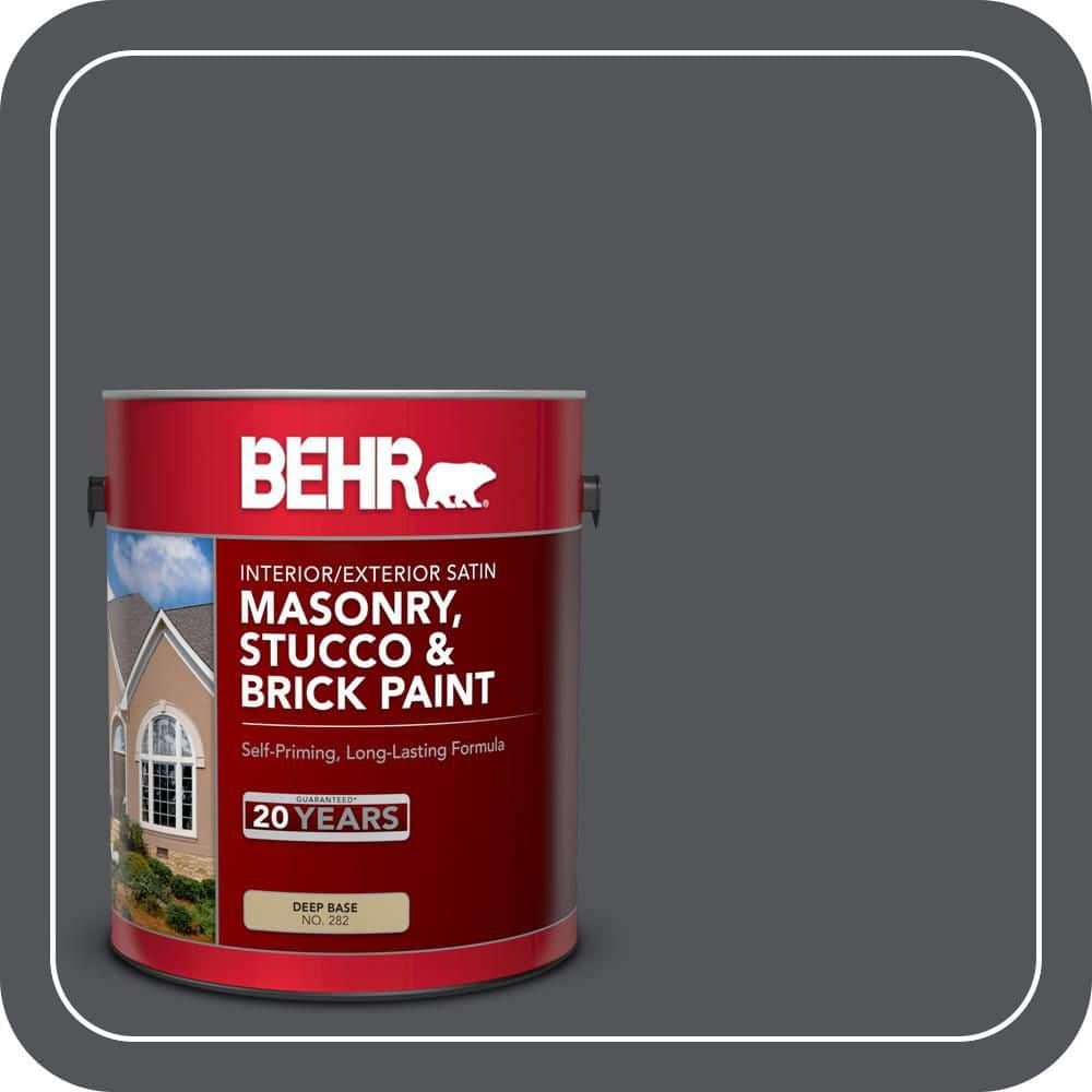 BEHR 1 gal. #N510-6 Orion Gray Satin Interior/Exterior Masonry, Stucco and Brick Paint