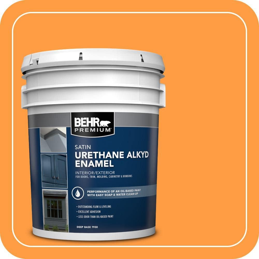 BEHR PREMIUM 5 gal. #P240-6 Exotic Blossom Urethane Alkyd Satin Enamel Interior/Exterior Paint