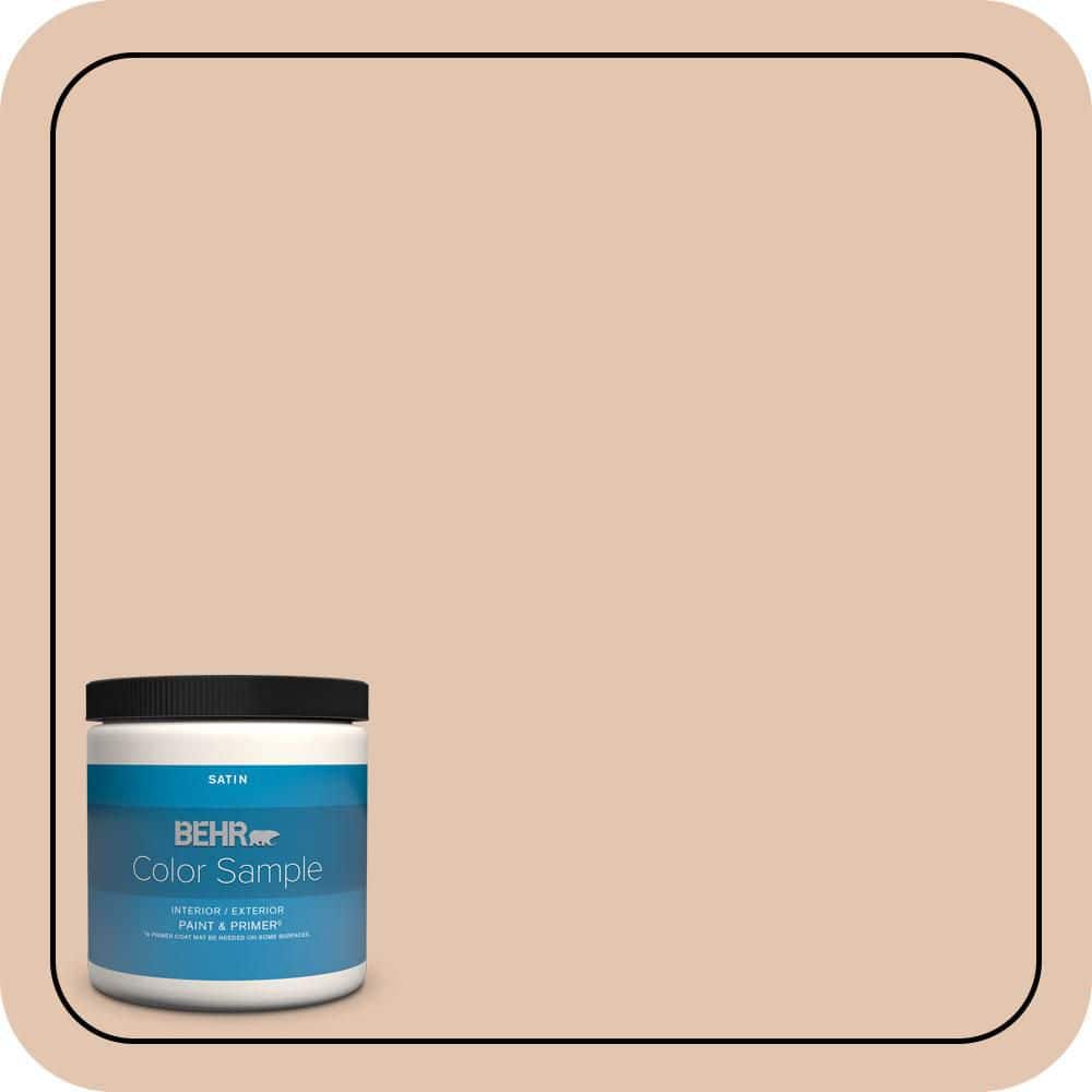 BEHR PREMIUM PLUS 8 oz. #MQ1-31 Cockleshell Satin Enamel Interior/Exterior Paint & Primer Color Sample