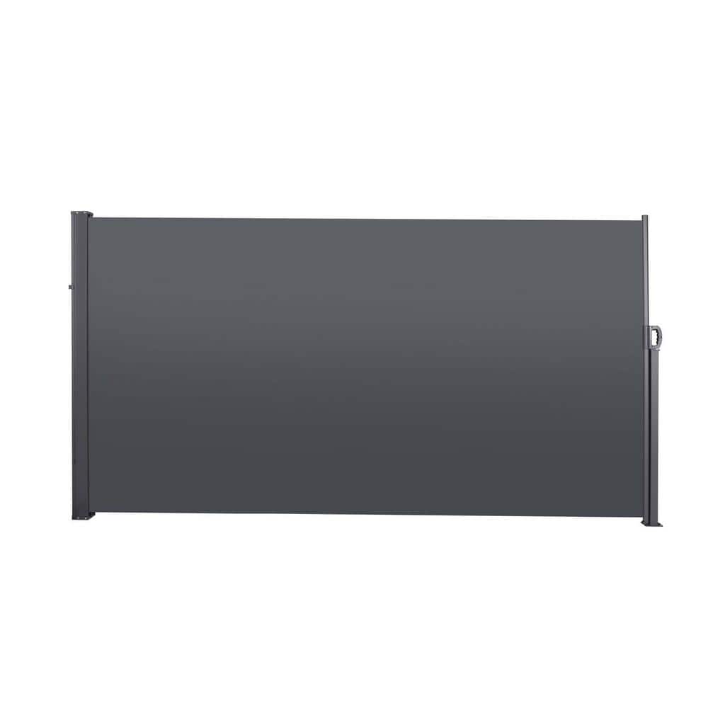 Boosicavelly 10 ft. x 5 ft. Grey Metal Patio Privacy Screen for Garden Fence (1)