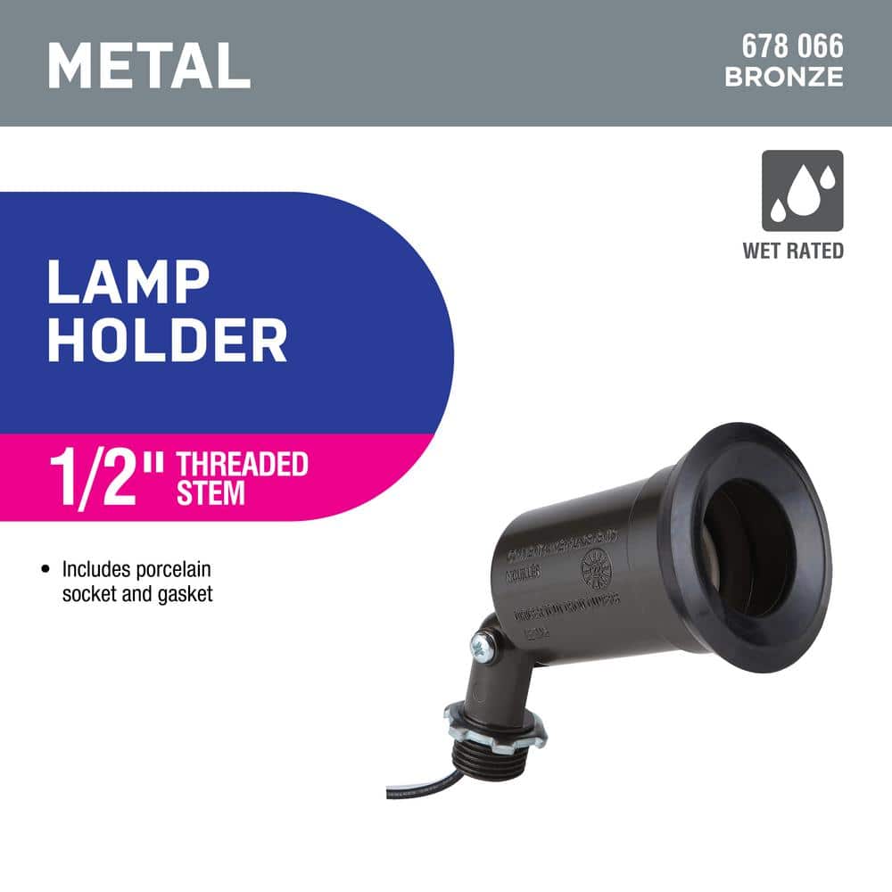 Commercial Electric Bronze Outdoor Flood Light Weatherproof Lampholder with External Rubber Gasket (3)