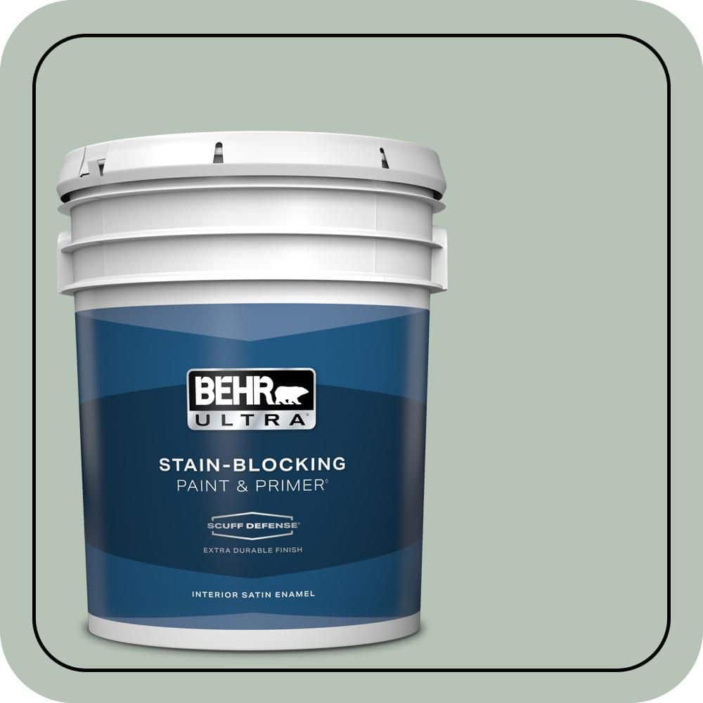 BEHR ULTRA 5 gal. #MQ6-18 Recycled Glass Extra Durable Satin Enamel Interior Paint & Primer