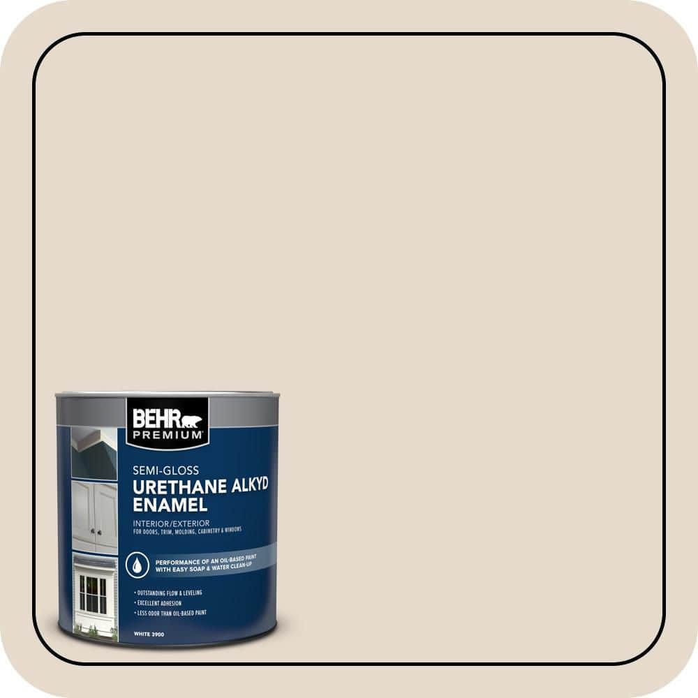 BEHR PREMIUM 1 qt. #BWC-15 Predictable Semi-Gloss Enamel Urethane Alkyd Interior/Exterior Paint (1)