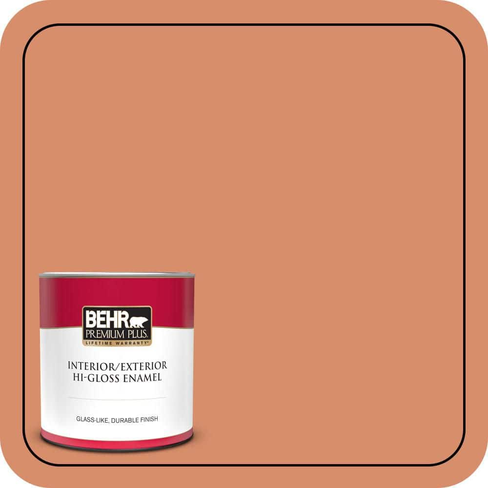 BEHR PREMIUM PLUS 1 qt. #MQ4-38 Balcony Sunset Hi-Gloss Enamel Interior/Exterior Paint & Primer