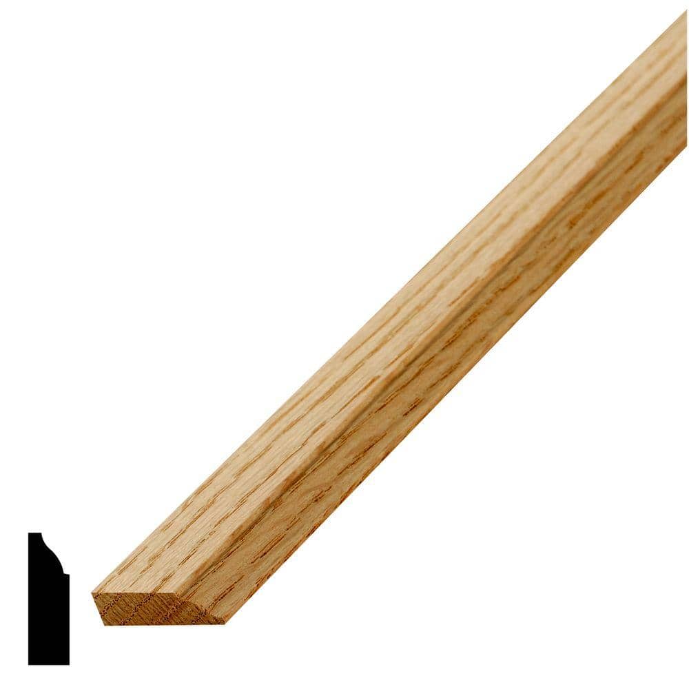 HOUSE OF FARA 3/8 in. D x 1-1/4 in. W x 84 in. L Unfinished Red Oak Wood Stop Moulding Drip Cap Moulding (1)