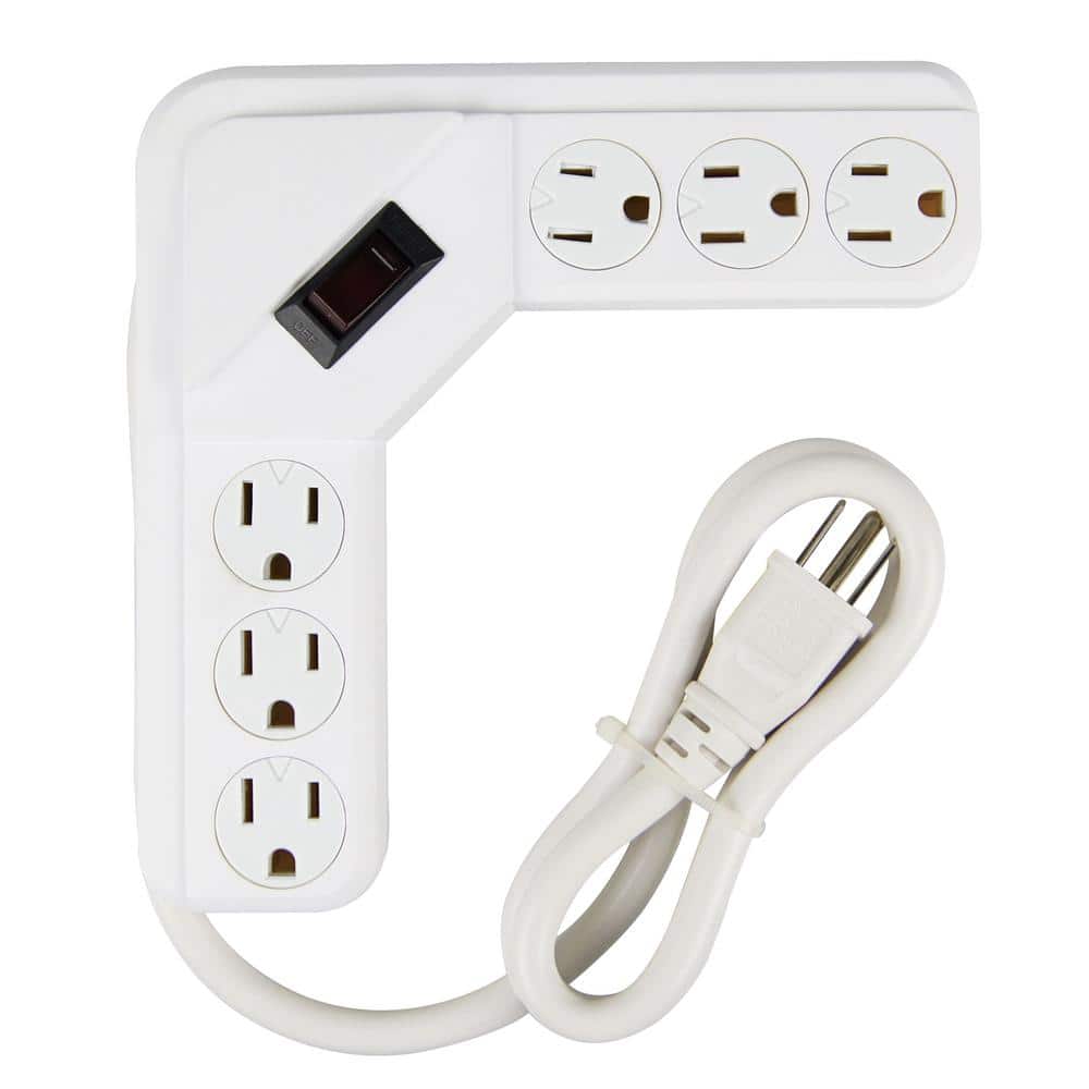 Woods 6-Outlet Corner Power Strip with 4 ft. Cord