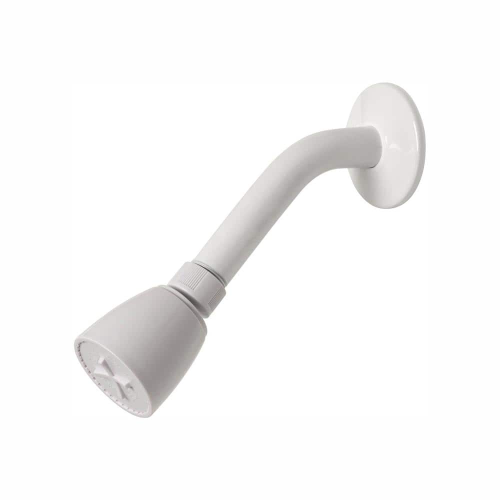 Glacier Bay 1-Spray Patterns 2 in. Single Wall Mount Fixed Shower Head in White (2)