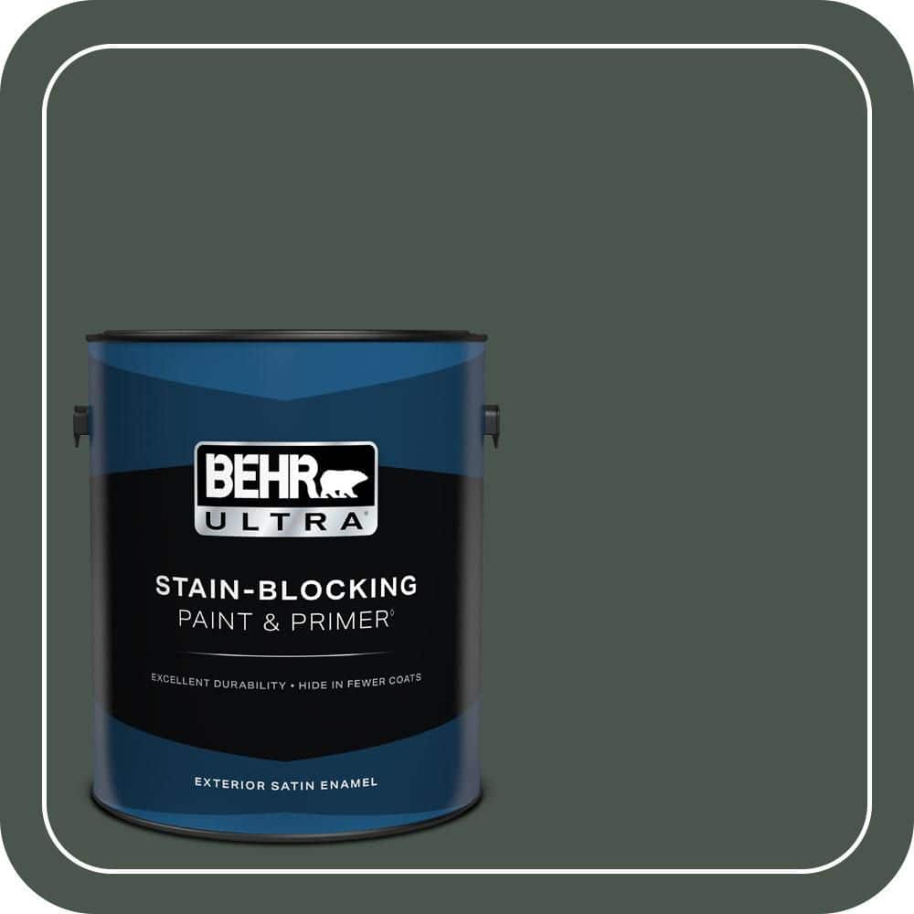BEHR ULTRA 1 gal. #460F-7 Hazel Woods Satin Enamel Exterior Paint & Primer