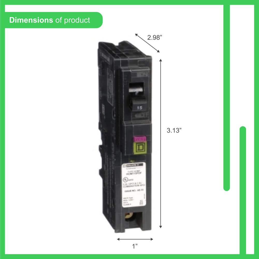 Square D Homeline 15-Amp Single-Pole Plug-On Neutral Dual Function CAFCI and GFCI Circuit Breaker (HOM115PDFC) (4)
