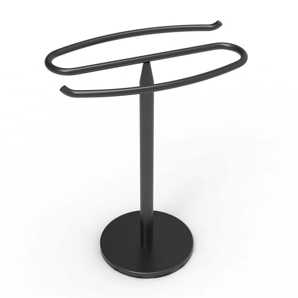 ACEHOOM Countertop S-Shape Towel Rack Holder in Matte Black (1)