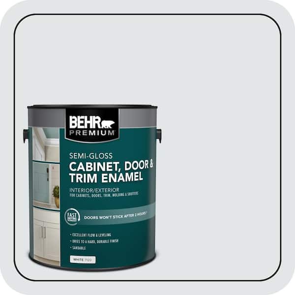 BEHR PREMIUM 1 gal. #BL-W02 Ice Sculpture Semi-Gloss Enamel Interior/Exterior Cabinet, Door & Trim Paint (2)