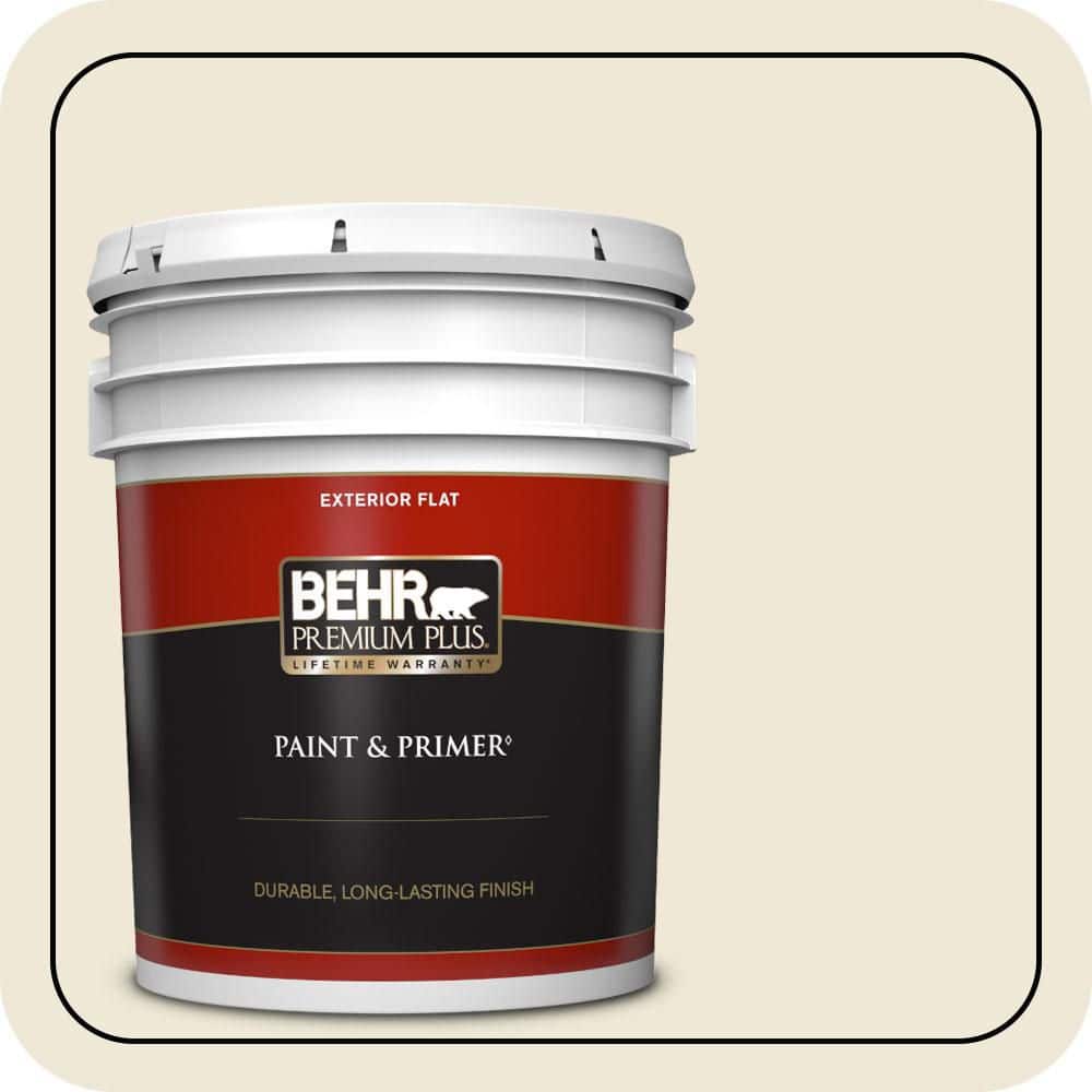 BEHR PREMIUM PLUS 5 gal. #S320-1 Farm House Flat Exterior Paint & Primer
