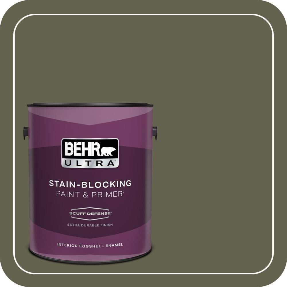 BEHR ULTRA 1 gal. #N350-7A Mountain Olive Extra Durable Eggshell Enamel Interior Paint & Primer (1)