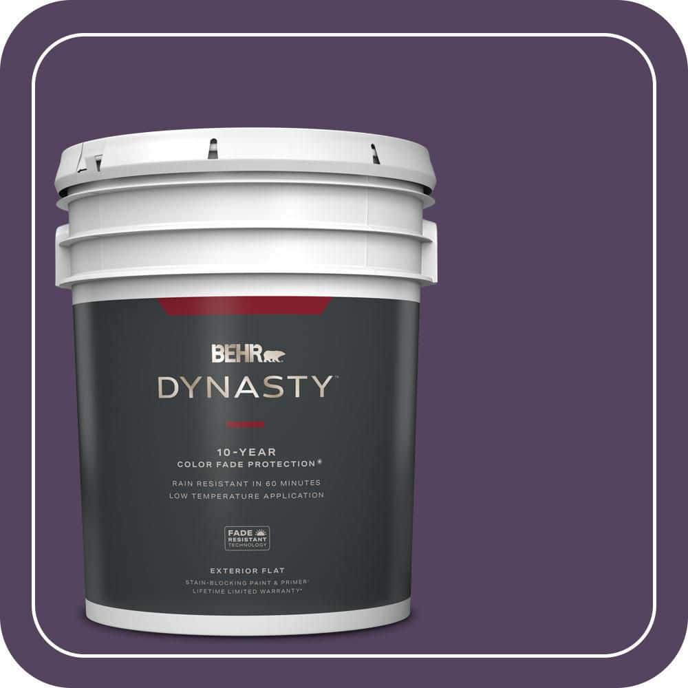 BEHR DYNASTY 5 gal. #S-H-670 Plum Flat Exterior Stain-Blocking Paint & Primer
