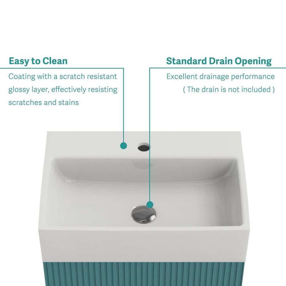 LIVACA 20 in. 14 in. Drop-In Bathroom Sink in Gloss White Ceramic with 1 Faucet Hole and Overflow (3)