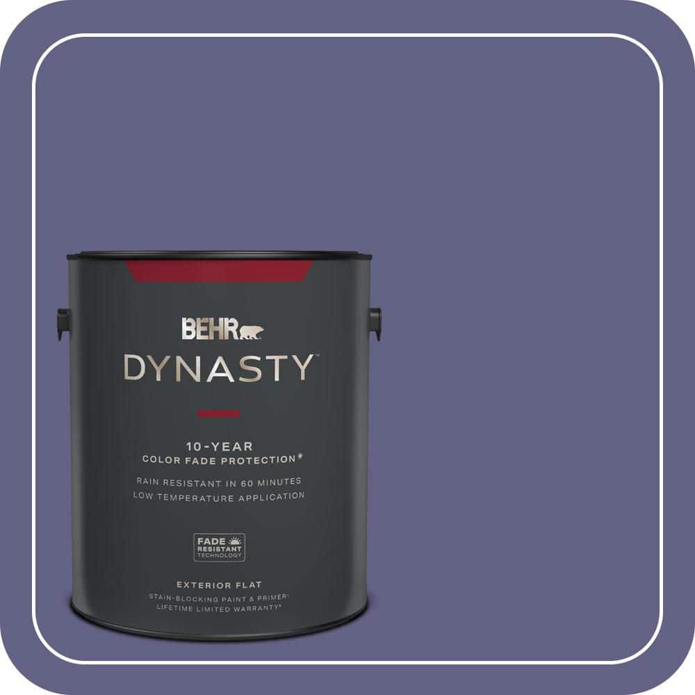 BEHR DYNASTY 1 gal. #640D-7 Pharaoh Purple Flat Exterior Stain-Blocking Paint & Primer