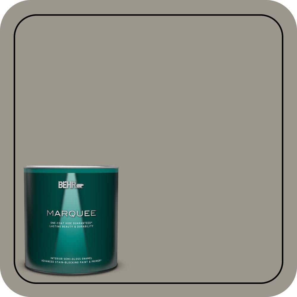 BEHR MARQUEE 1 qt. #MQ2-60 Iron Gate One-Coat Hide Semi-Gloss Enamel Interior Paint & Primer