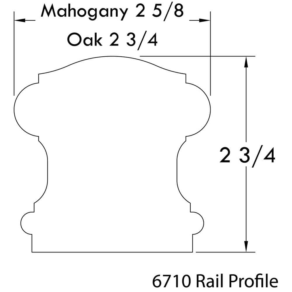 EVERMARK Stair Parts 6710 8 ft. Unfinished Red Oak Handrail (2)